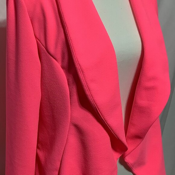 HEIMISH USA- NWOT NEON PINK STRETCHY OPEN BLAZER SIZE LARGE - Picture 2 of 6